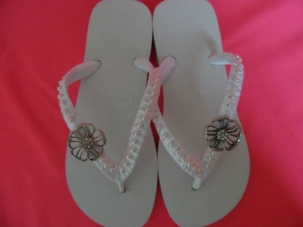 Pérolas e flor prata